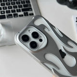 3D Flame pattern Hollow Slim Shockproof Phone Case for iPhone