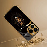 Cool Crown Lion Gold Glass Case for iPhone