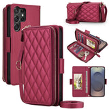 Luxury Leather Crossbody Wallet Case for Samsung