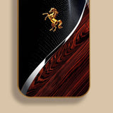 Luxury Golden Horse Pattern Glass Case for iPhone