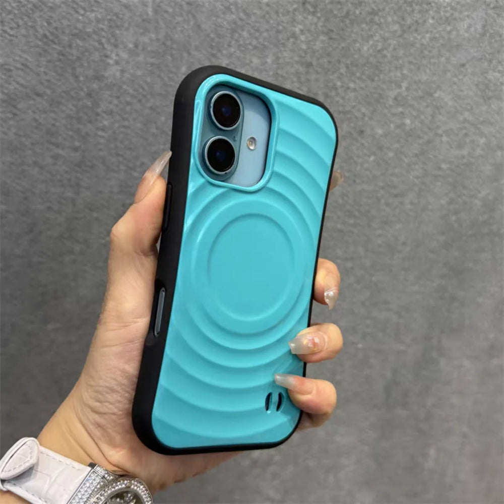 Car Magnetic Ripple Wave Pattern Case For iPhone