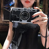 3D Retro Camera Design Phone Case with Lanyard for Samsung