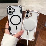 Shockproof Armor Magnetic Clear Case For iPhone