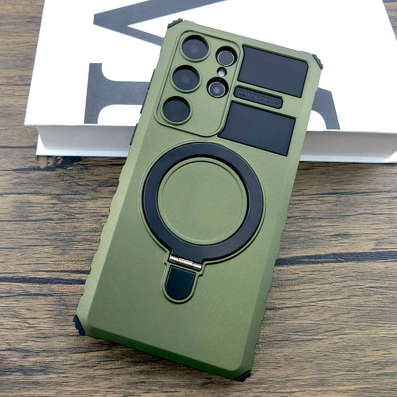 Shockproof Armor Ring Holder Magnetic Case For Samsung