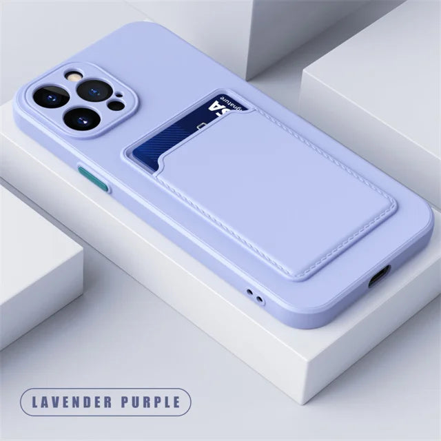 Silicone Wallet Card Holder Case For iPhone