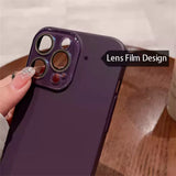 Simple Matte Full Coverage Lens Protection Case For iPhone