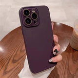 Simple Matte Full Coverage Lens Protection Case For iPhone