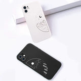 Simple Sun Moon Black White Couple Phone Case For iPhone