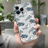 Summer Ocean Animals Shark Dolphin Fish Clear Case For iPhone