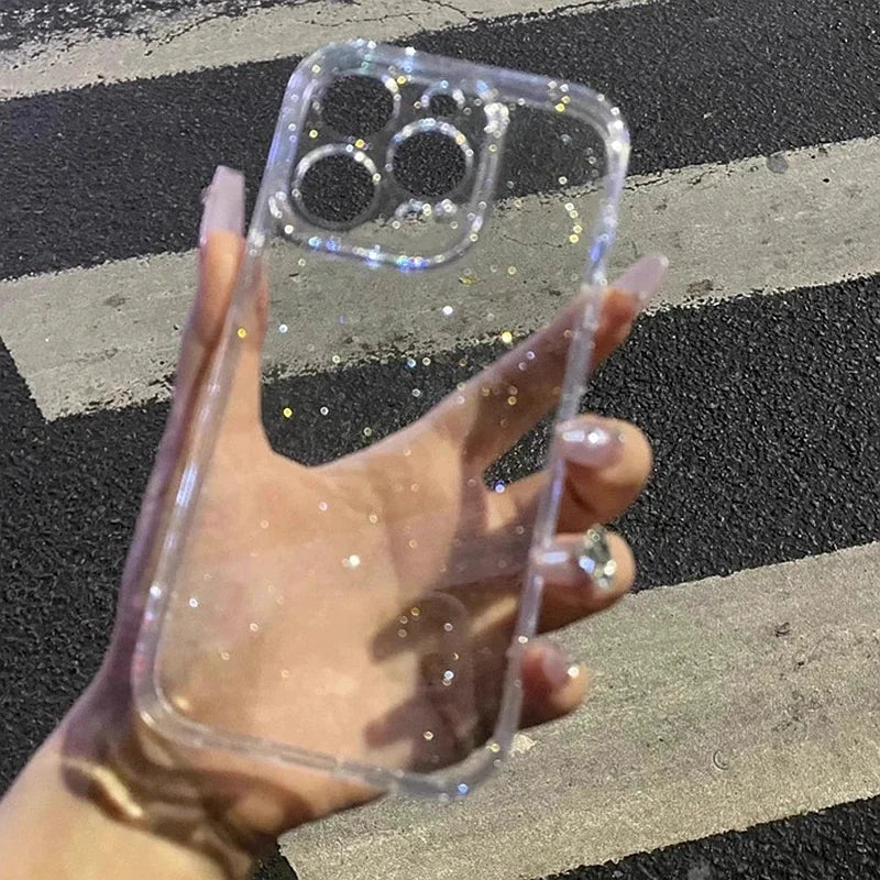 Soft Glitter Transparent Phone Case For iPhone