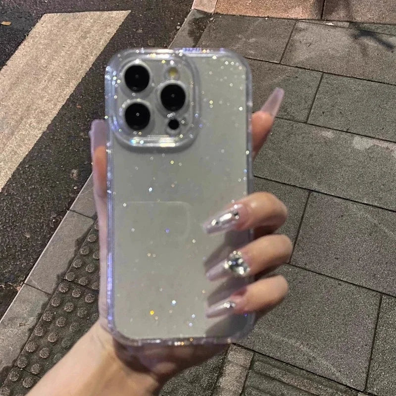 Soft Glitter Transparent Phone Case For iPhone