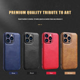 Soft Leather with Lens Protection Case for iPhone