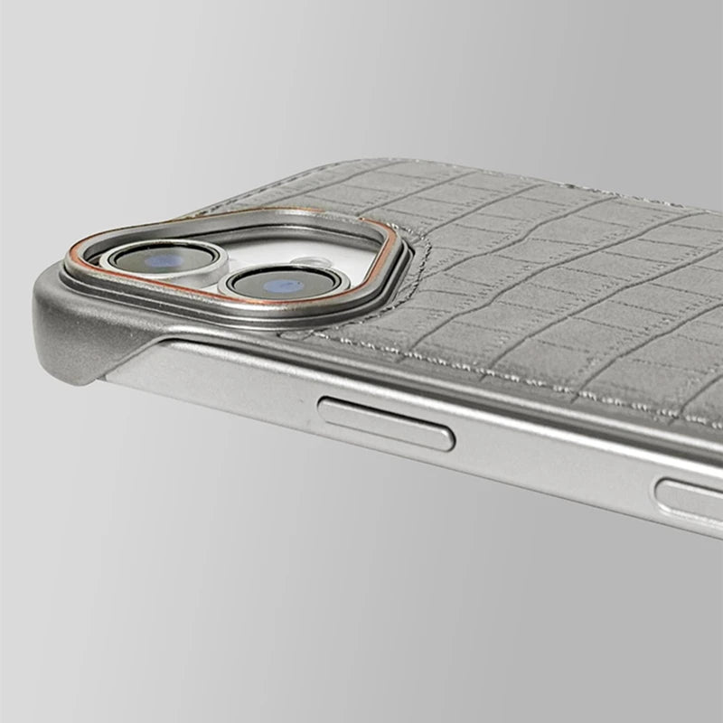 Ultrathin Borderless Crocodile Texture Leather  Phone Case for iPhone