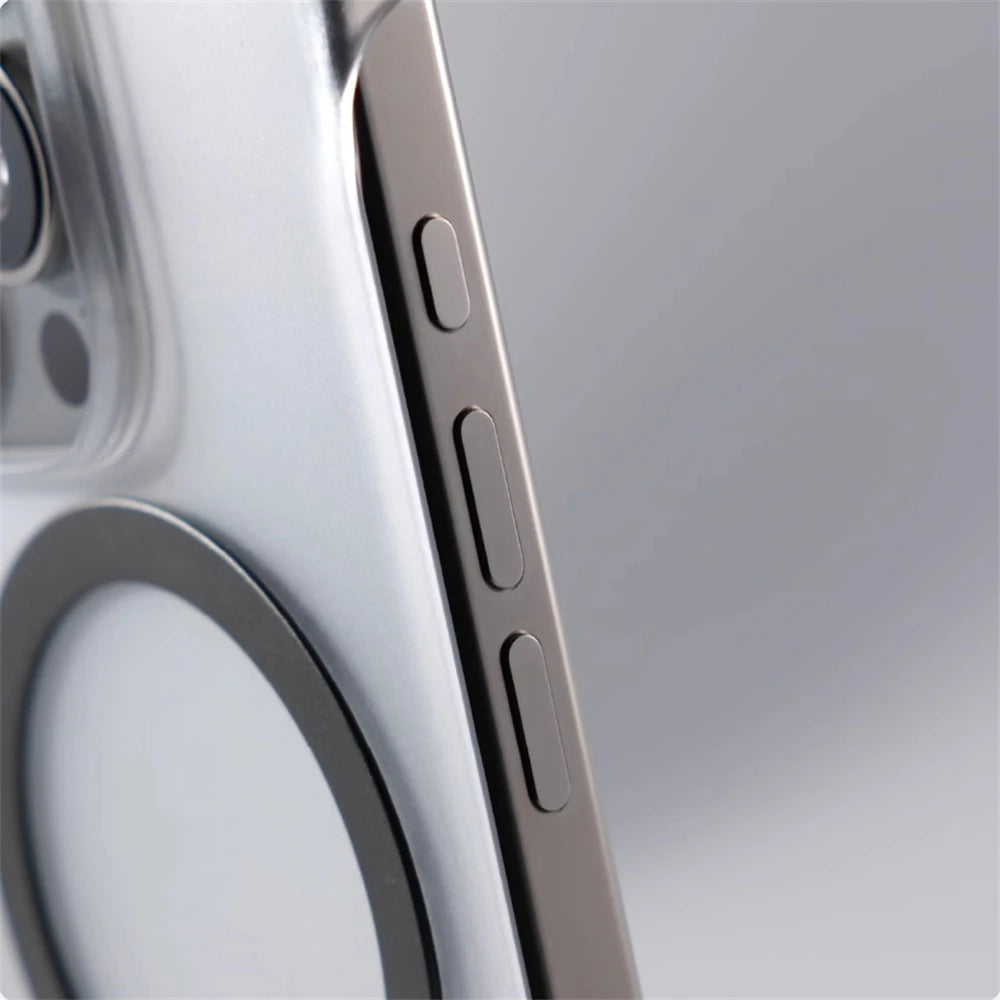 Ultra thin Borderless Magnetic Wireless Charge Matte Case For iPhone