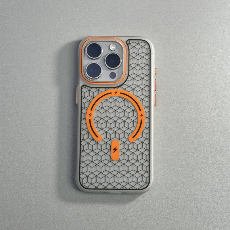 Ultrathin Frosted Geometric Magnetic Phone Case For iPhone