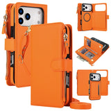 Leather Crossbody Wallet Magnetic Charging Case for iPhone