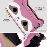 Cute Raccoon Leather Cross-Body Wallet Phone Case For IPhone