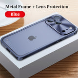 Plating Metal Frame Semi Clear Shockproof Case for iPhone