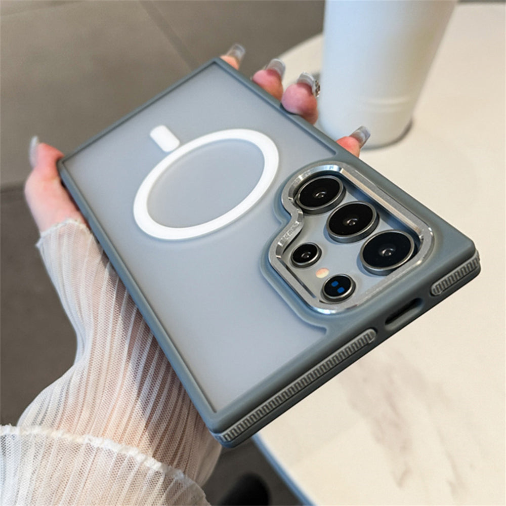 Luxury Matte Magnetic Wireless Charging Phone Case For Samsung