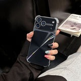 Solid Color Iridescent Textured Shockproof Electroplated Phone Case for IPhone