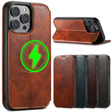 Leather Flip Cover Wallet Card Holder Magnetic Phone Case for iPhone