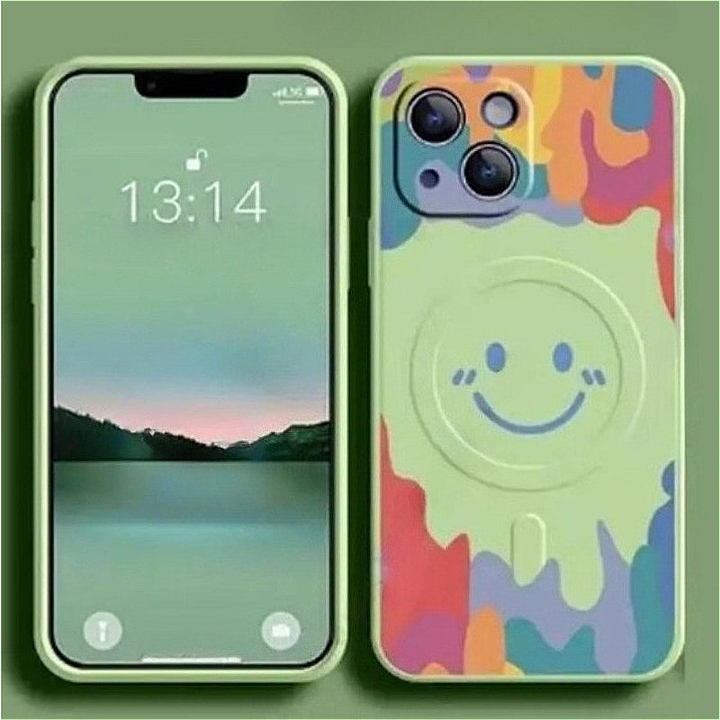Silicone Graffiti Smile Magsafing Case for iPhone