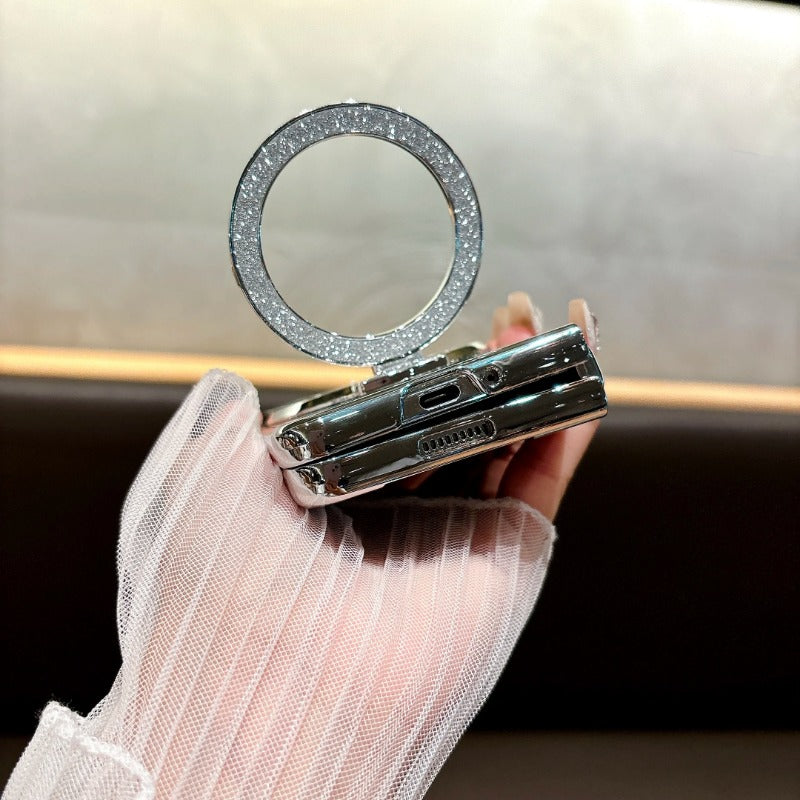 Ring Electroplate Sparkling Magnetic Phone Case for Samsung