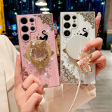 Magnetic Holder Stand Glitter Diamond Glossy Case For Samsung