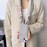 Minimalist Card Holder Lanyard Soft Silicone Case for iPhone