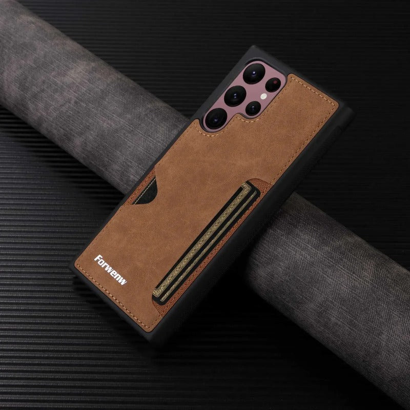 Retro Card Leather Phone Case for Samsung