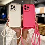 Crossbody Adjustable Lanyard Strap Rope Soft Phone Case for iPhone