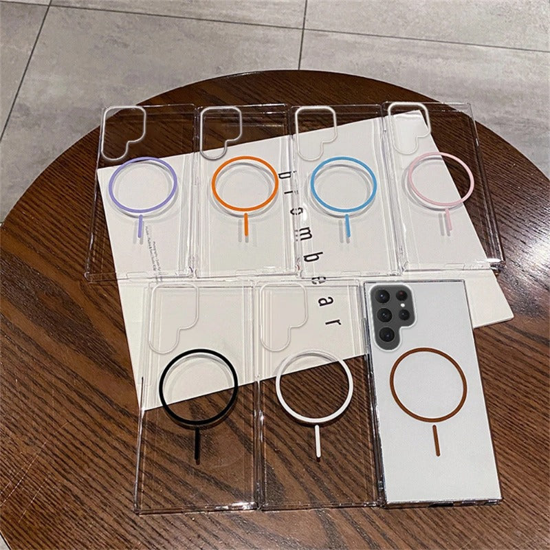 Magnetic Transparent Hard PC Phone Cases For Samsung