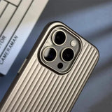 Luxury Natural Titanium Corrugated Phone Case for iPhone