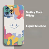 Smiley Face Liquid Silicone Frosted Phone Case for IPhone
