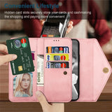 Wallet Multi-card Zipper Flip Leather Case For Samsung