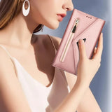 Wallet Multi-card Zipper Flip Leather Case For Samsung