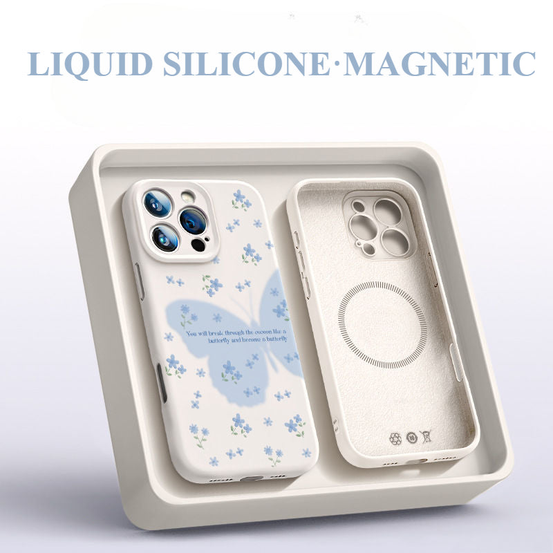 Butterfly Silicone Magnetic Phone Case For iPhone