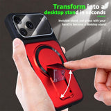 Invisible Stand Magnetic Flip-Cover Lens Protector Shockproof Case for iPhone