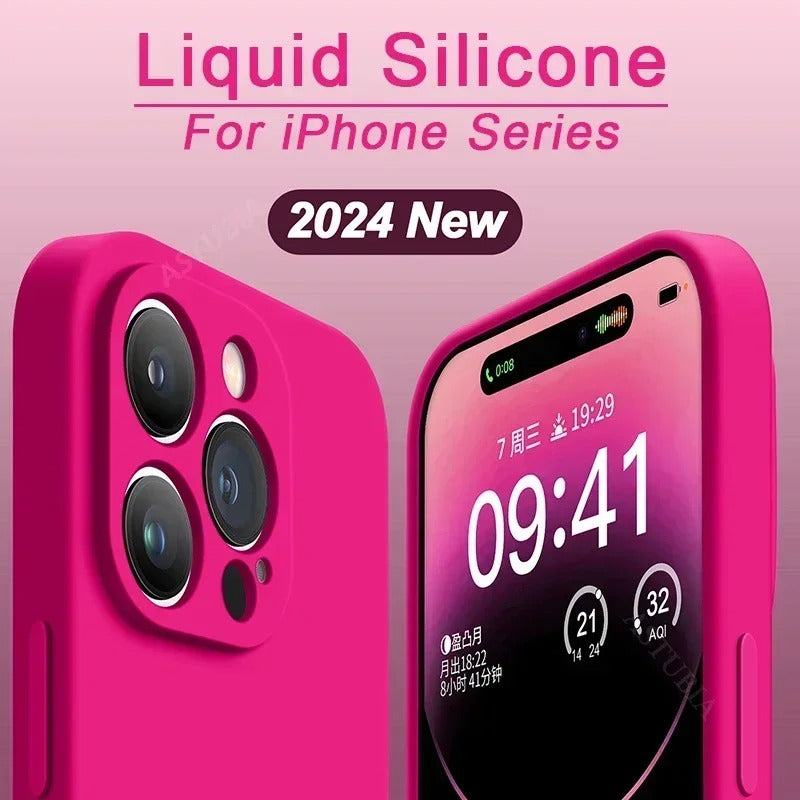 Original Liquid Soft Silicone Phone Case For iPhone