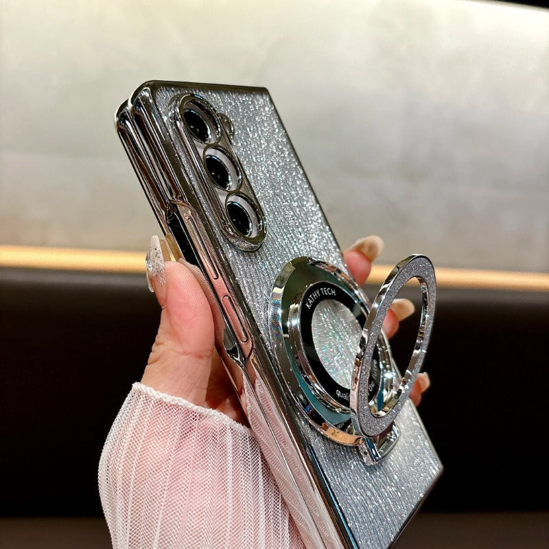 Ring Electroplate Sparkling Magnetic Phone Case for Samsung