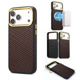 Genuine Leather Woven Magnetic Charging Case for iPhone