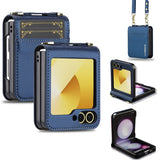 Crossbody Lanyard & Card Slots Leather Case for Samsung Z Flip