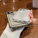 Wallet Card Holder Clear Soft Phone Case for iPhone