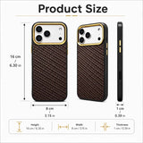 Genuine Leather Woven Magnetic Charging Case for iPhone