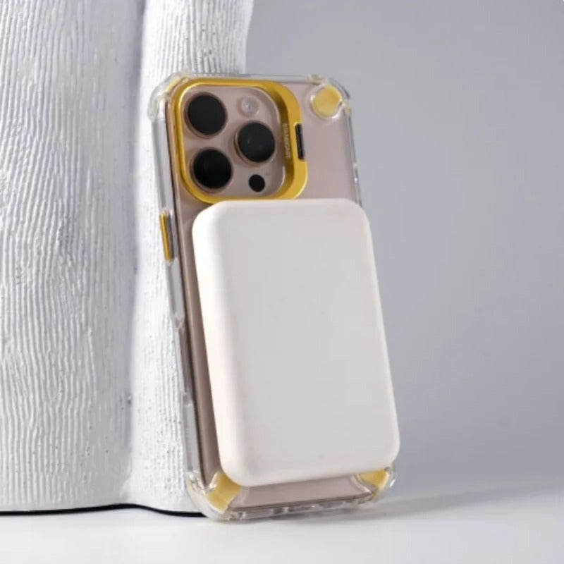 Transparent Acrylic Airbag Camera Stand Magnetic Case for iPhone