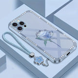 Romantic Rose Electroplated Case with Lanyard for iPhone