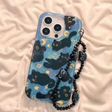 Cute Star Moon Cat Pattern Case for iPhone