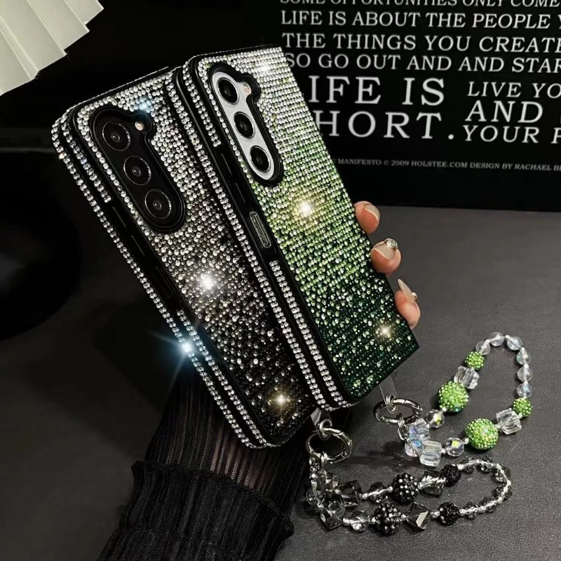 Gradient Full Diamond Gem Bracelet Case for Samsung Z Fold 6 5 4 3