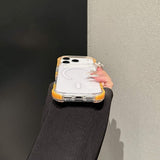 Cream-Colored Border Magnetic Silicone Four-Corner Anti-Drop Case For IPhone