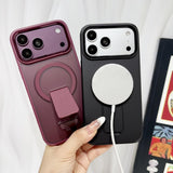 Matte Skin‑Friendly Magnetic Stand Anti‑Drop Case for iPhone